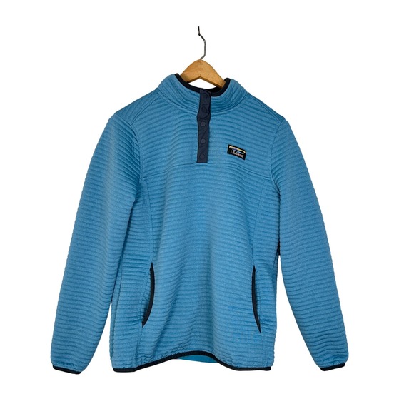 L.L. Bean Sweaters - LL Bean Quilted Performance Quart-Zip Women's Sz-M Blue Outdoor Hiking Pullover
